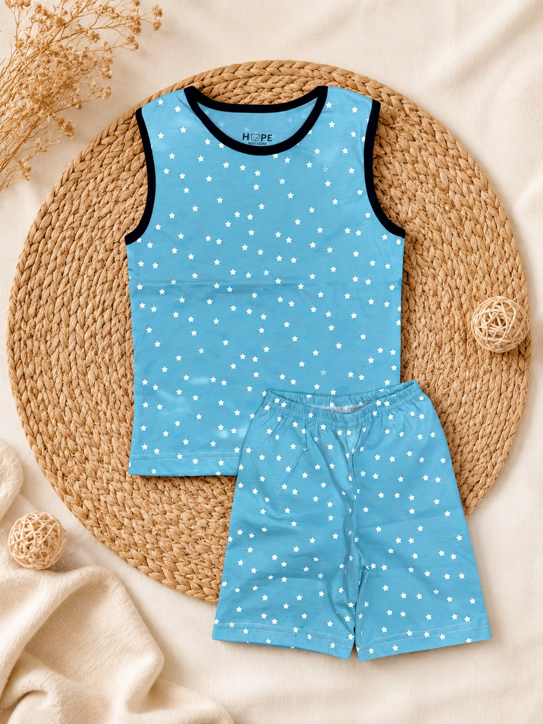 White Star Sleeveless and Shorts Set (6 Months to 5 Years)