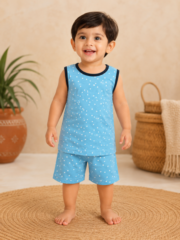 White Star Sleeveless and Shorts Set (6 Months to 5 Years)