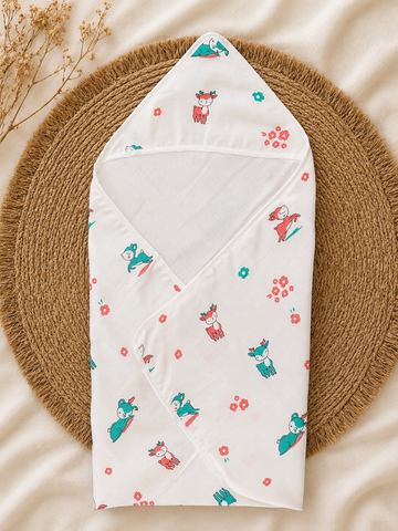 Deer Muslin Hooded Baby Towel