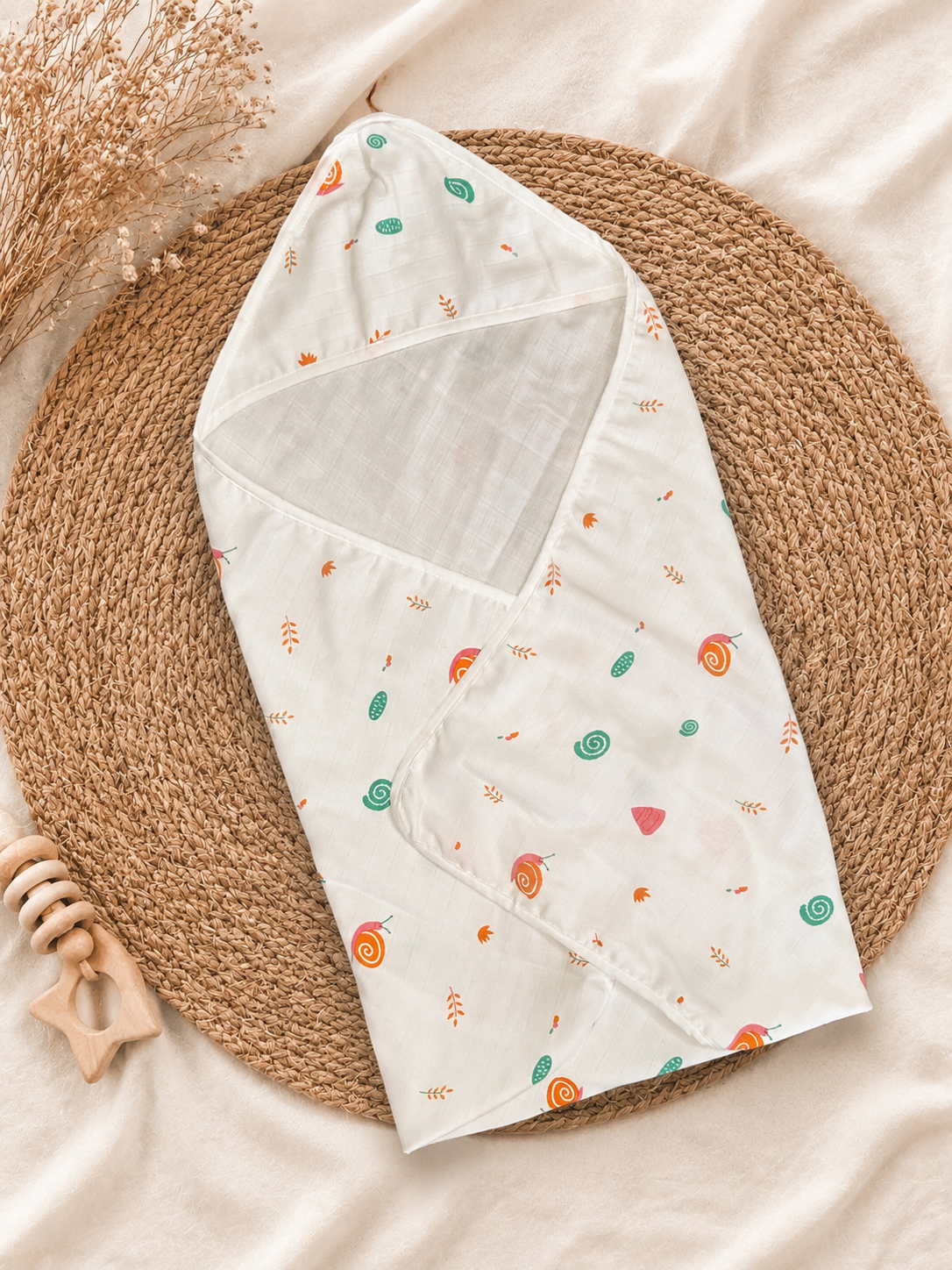 Snail Muslin Hooded Baby Towel
