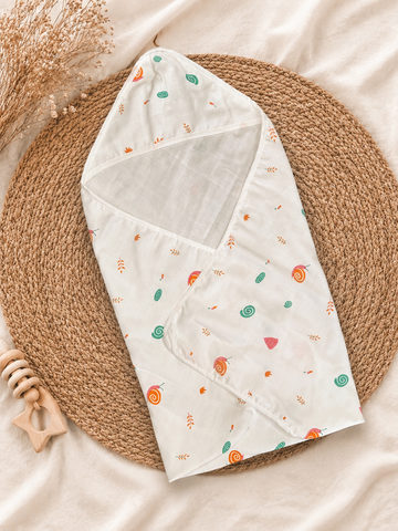 Snail Muslin Hooded Baby Towel