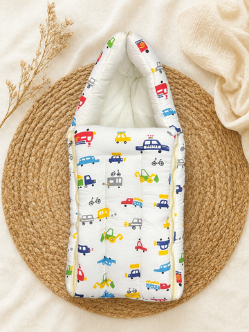 Colorful Cars 2 in 1 Muslin Carry Nest