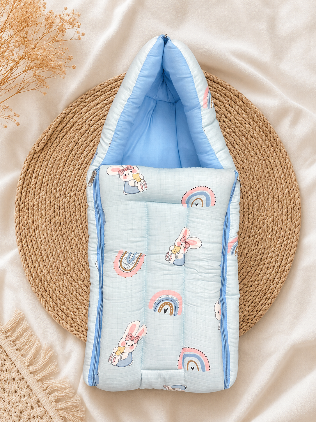 Stylish Rainbow 2 in 1 Muslin Carry Nest