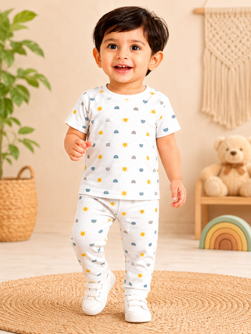 White Sunny Pant Set (1 Year to 5 Years)