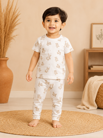 Beige Teddy Pant Set (1 Year to 5 Years)