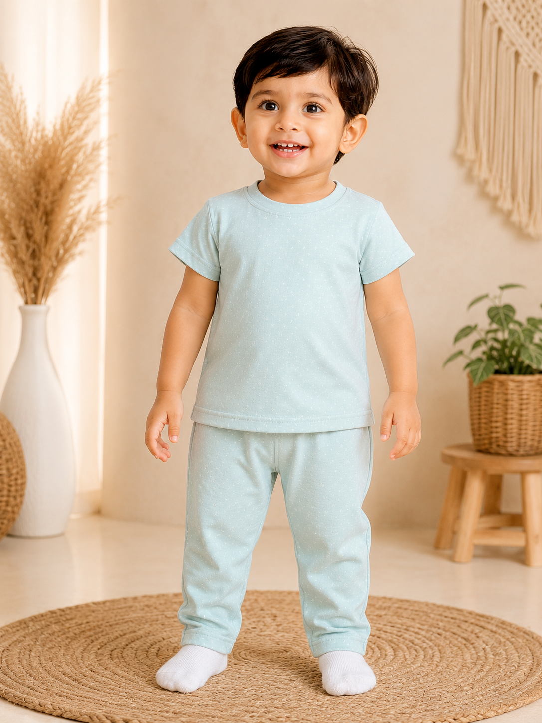 Minimal Green Floral Pant Set (1 Year to 5 Years)