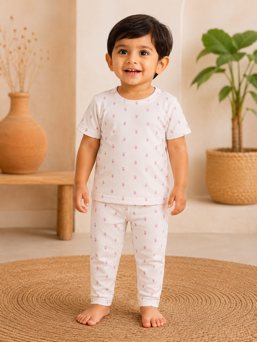 Cute Pink Floral Pant Set (1 Year to 5 Years)