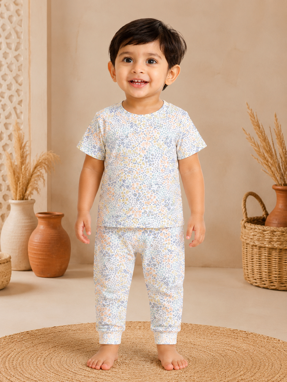 Tiny Flowers Pant Set (1 Year to 5 Years)