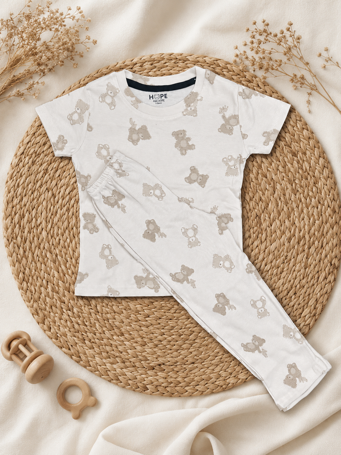 Beige Teddy Pant Set (1 Year to 5 Years)