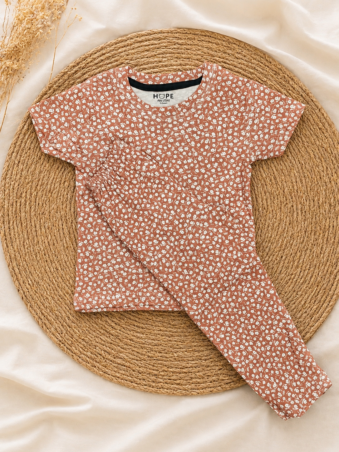 Brown Floral Pant Set (1 Year to 5 Years)