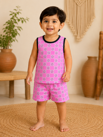Smile Pink Sleeveless Co-Ords (6 Months to 5 Years)