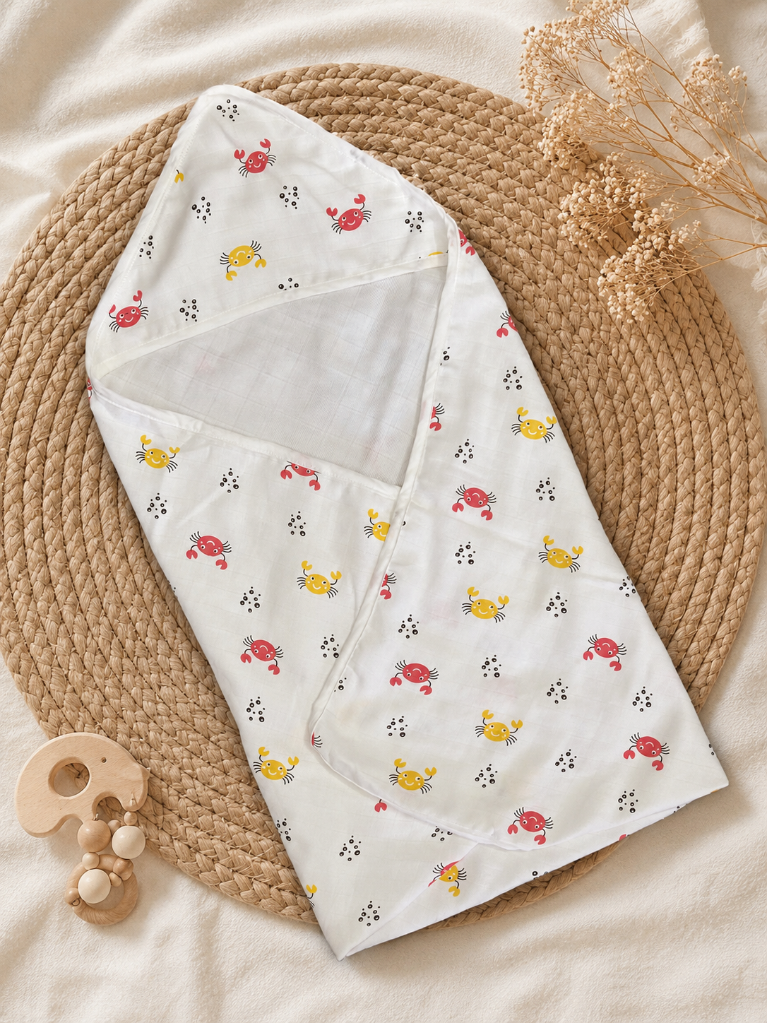Crab Muslin Hooded Baby Towel