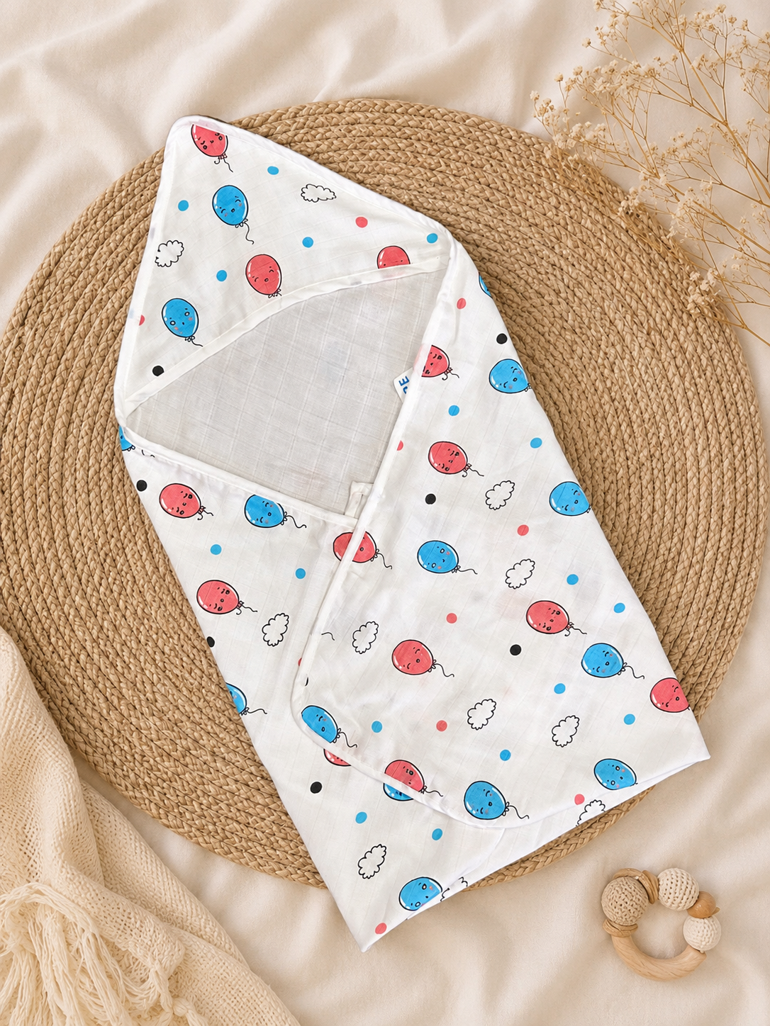 Ballon Muslin Hooded Baby Towel