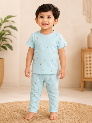 Stylish Pineapple Interlock Co-Ord Sets (1 Year to 5 Years)