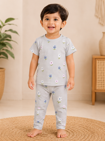 Melange Floral Interlock Co-Ord Sets (1 Year to 5 Years)