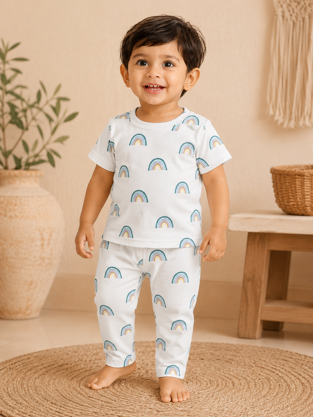 Stylish Rainbow Interlock Co-Ord Sets (1 Year to 5 Years)