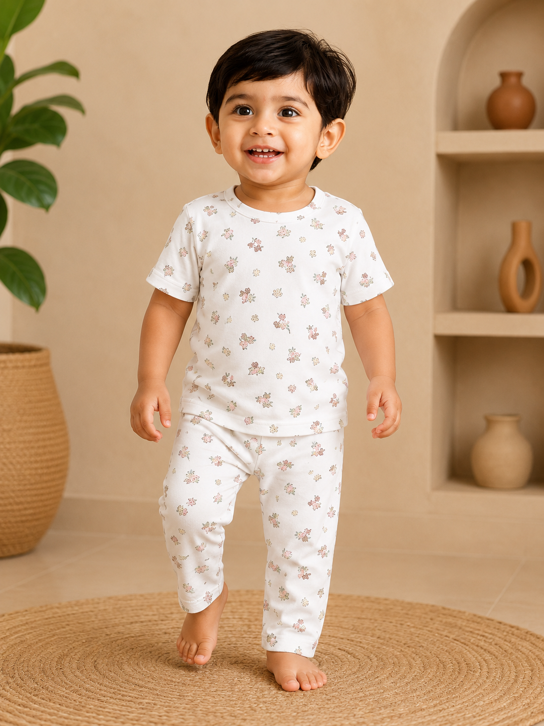 Cute Floral Interlock Co-Ord Sets (1 Year to 5 Years)