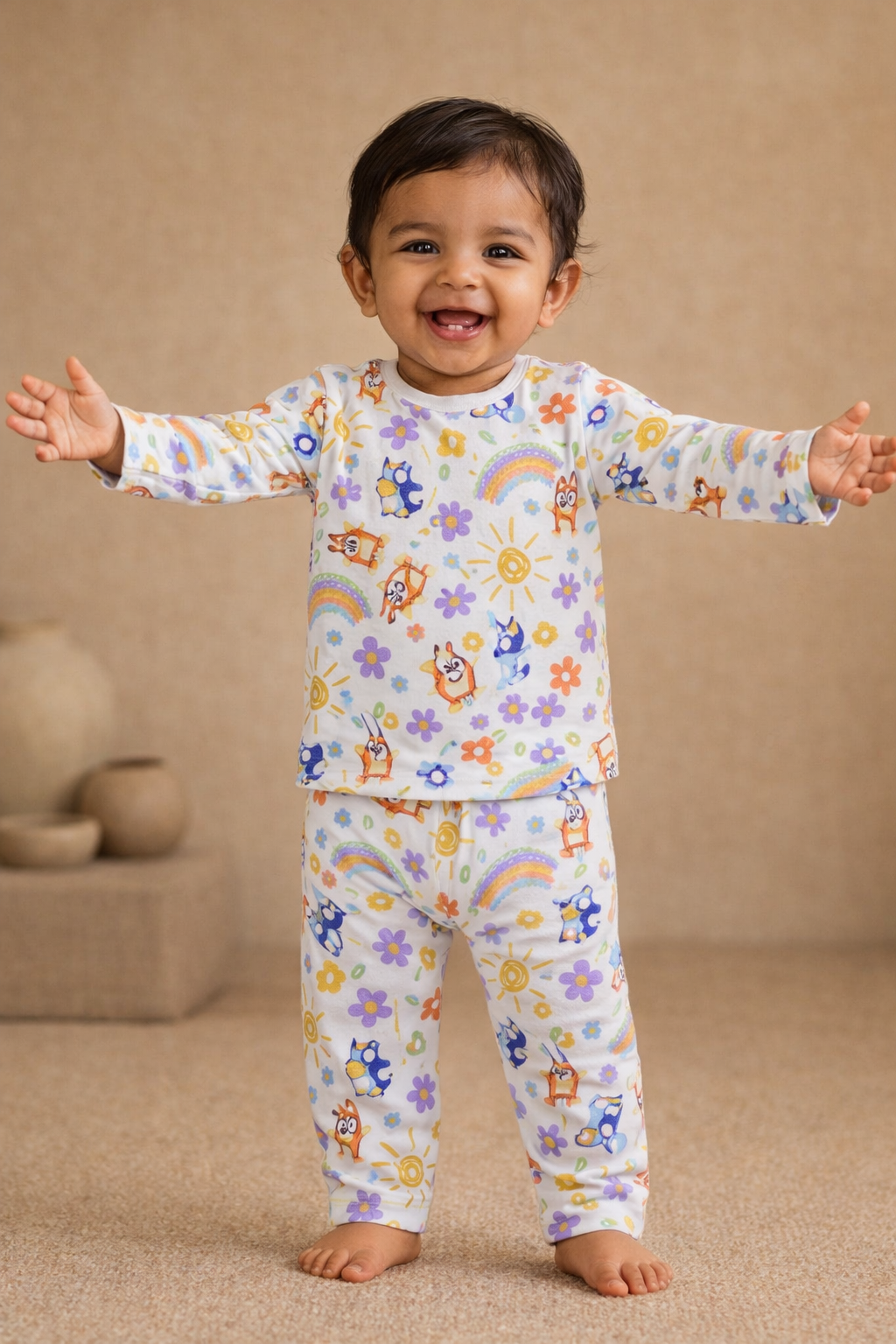 Colorful Fox Print Baby Co-ord Set (6 Months to 5 Years)