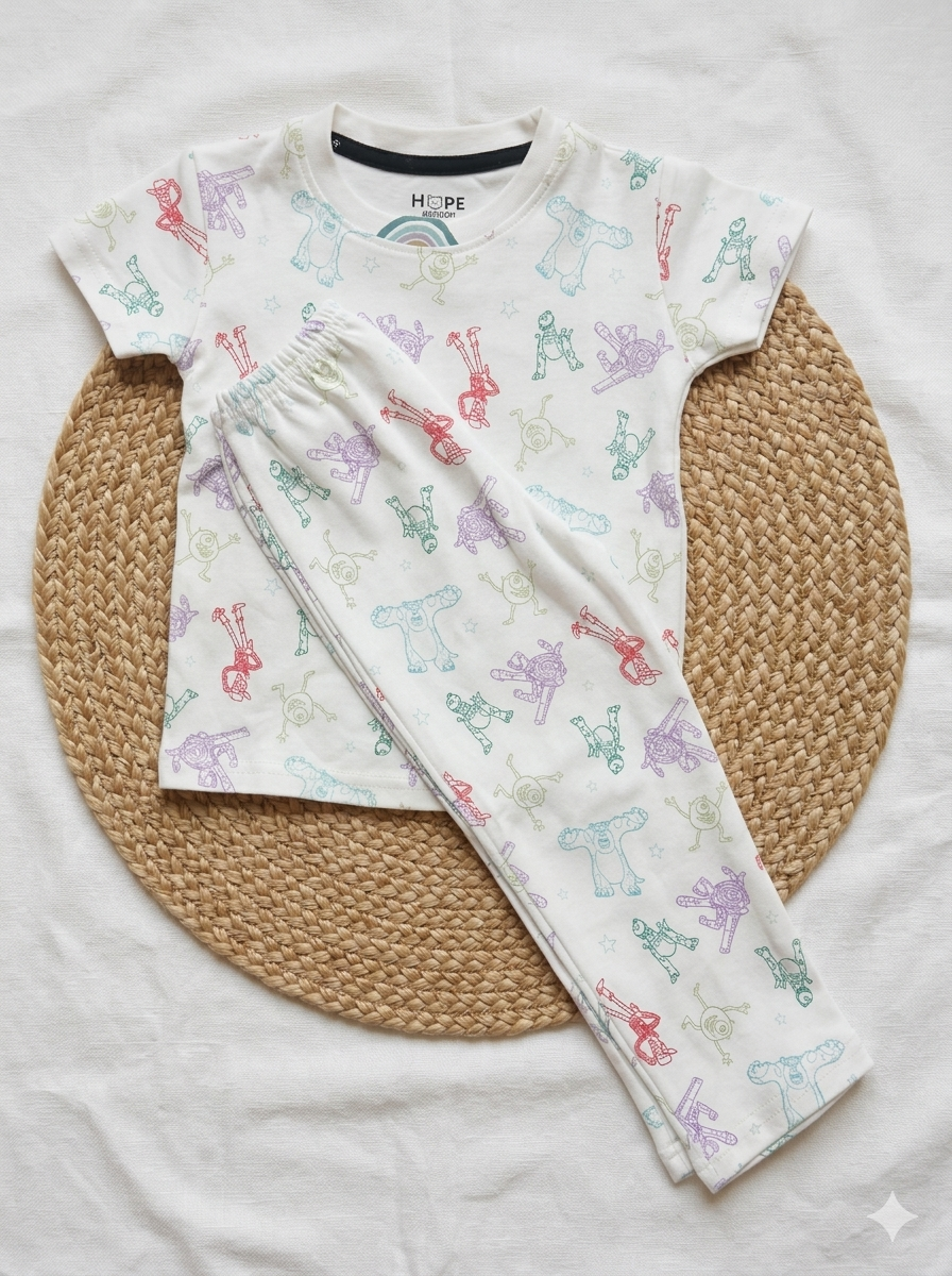 Stylish Cartoon Interlock Co-Ord Sets (1 Year to 5 Years)