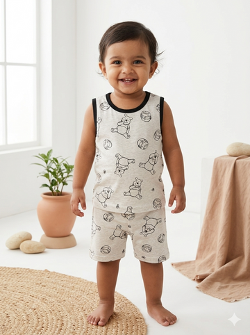 Teddy Sleeveless and Shorts Set (6 Months to 5 Years)