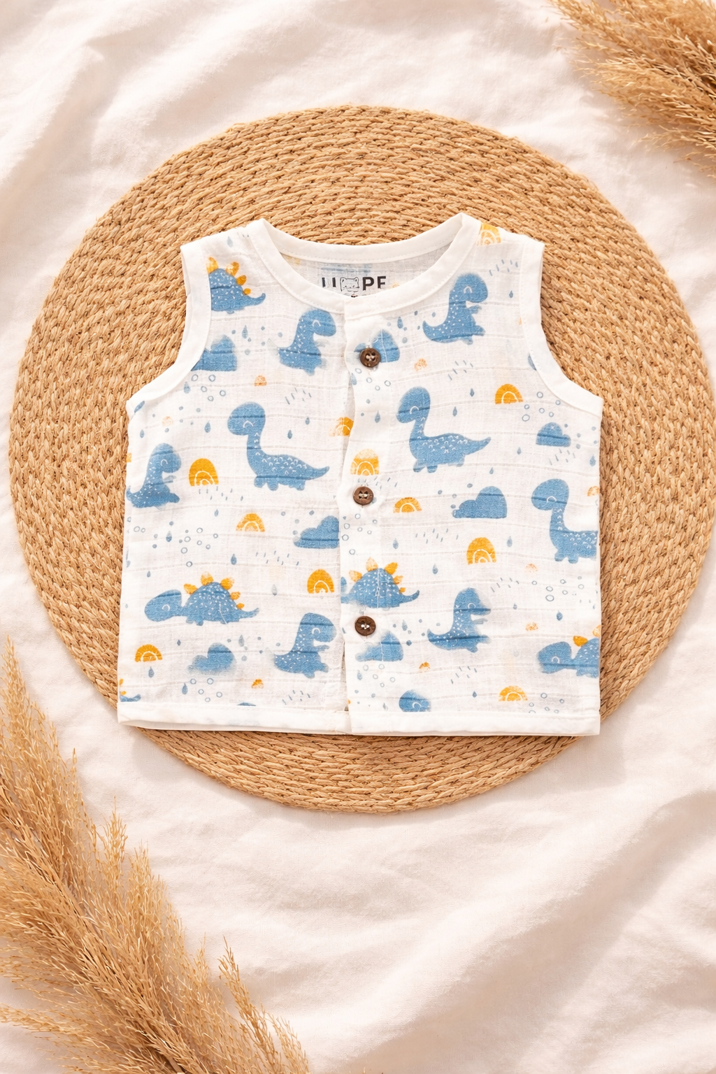 Muslin Sleeveless Jabla | Randomly