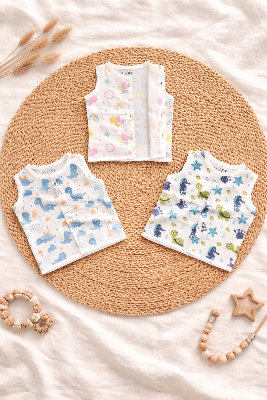 Muslin Sleeveless Jabla | Randomly