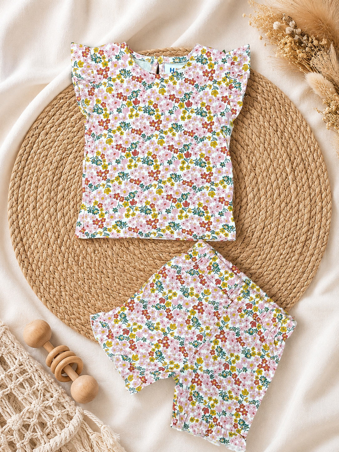 Colorful Floral Stylish Co-Ords (New Born to 36 Months)