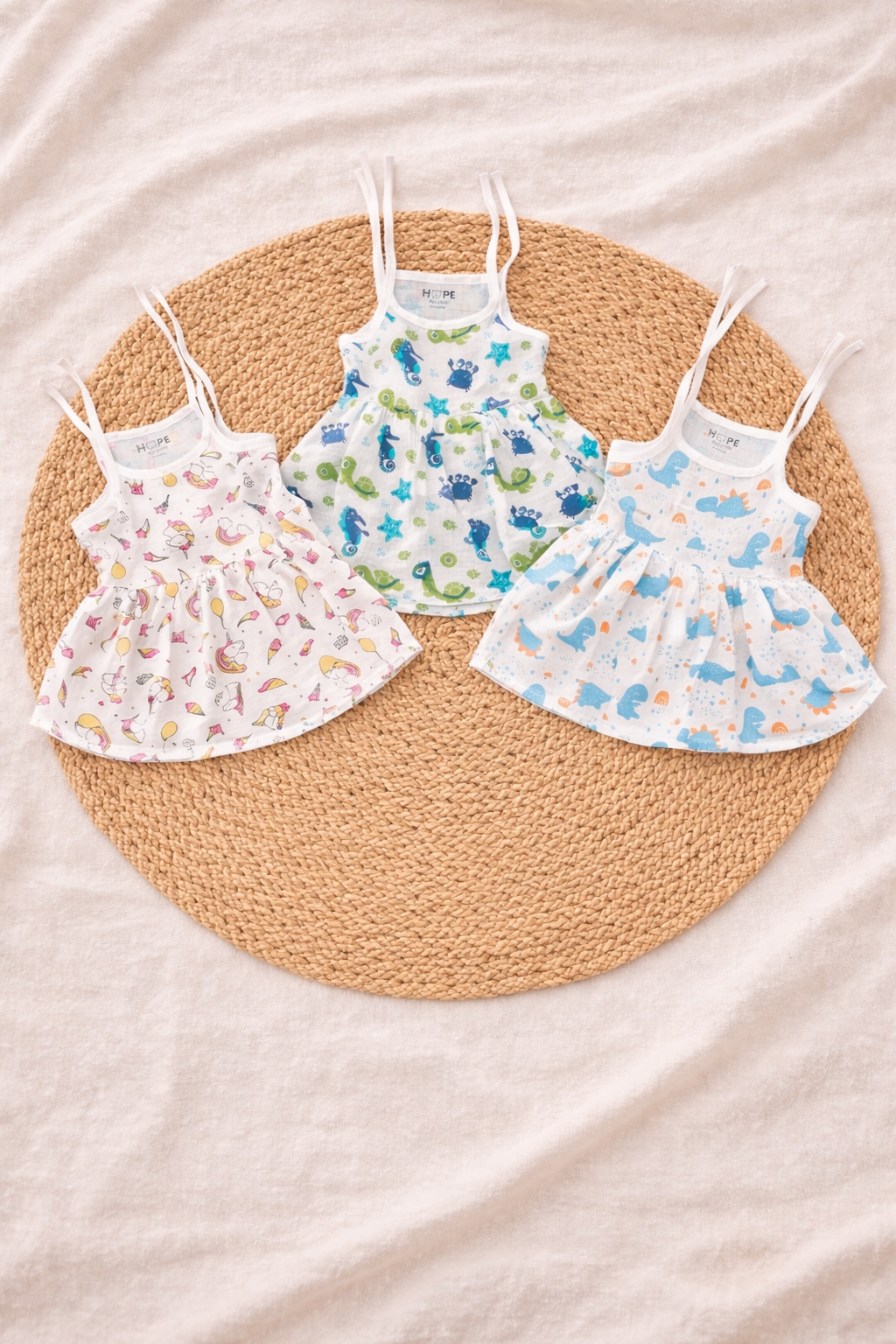 Baby Muslin Knot Frock – Random Prints