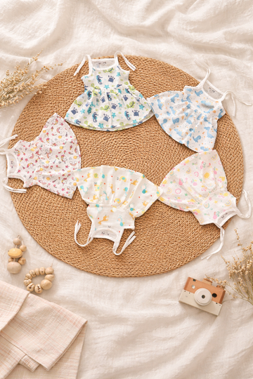 Baby Muslin Knot Frock – Random Prints