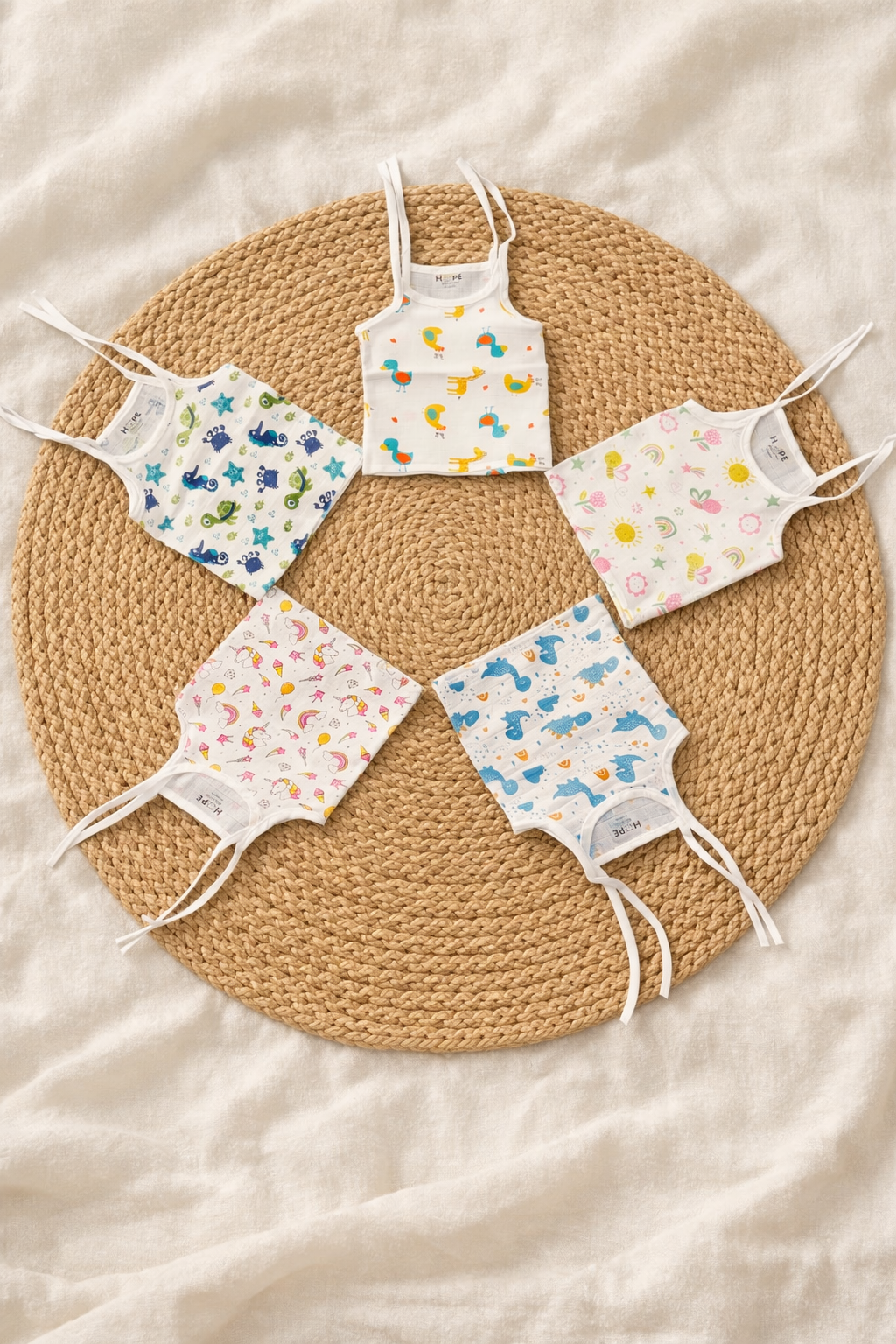 Baby Muslin Cotton Knotted Jabla | Random Prints