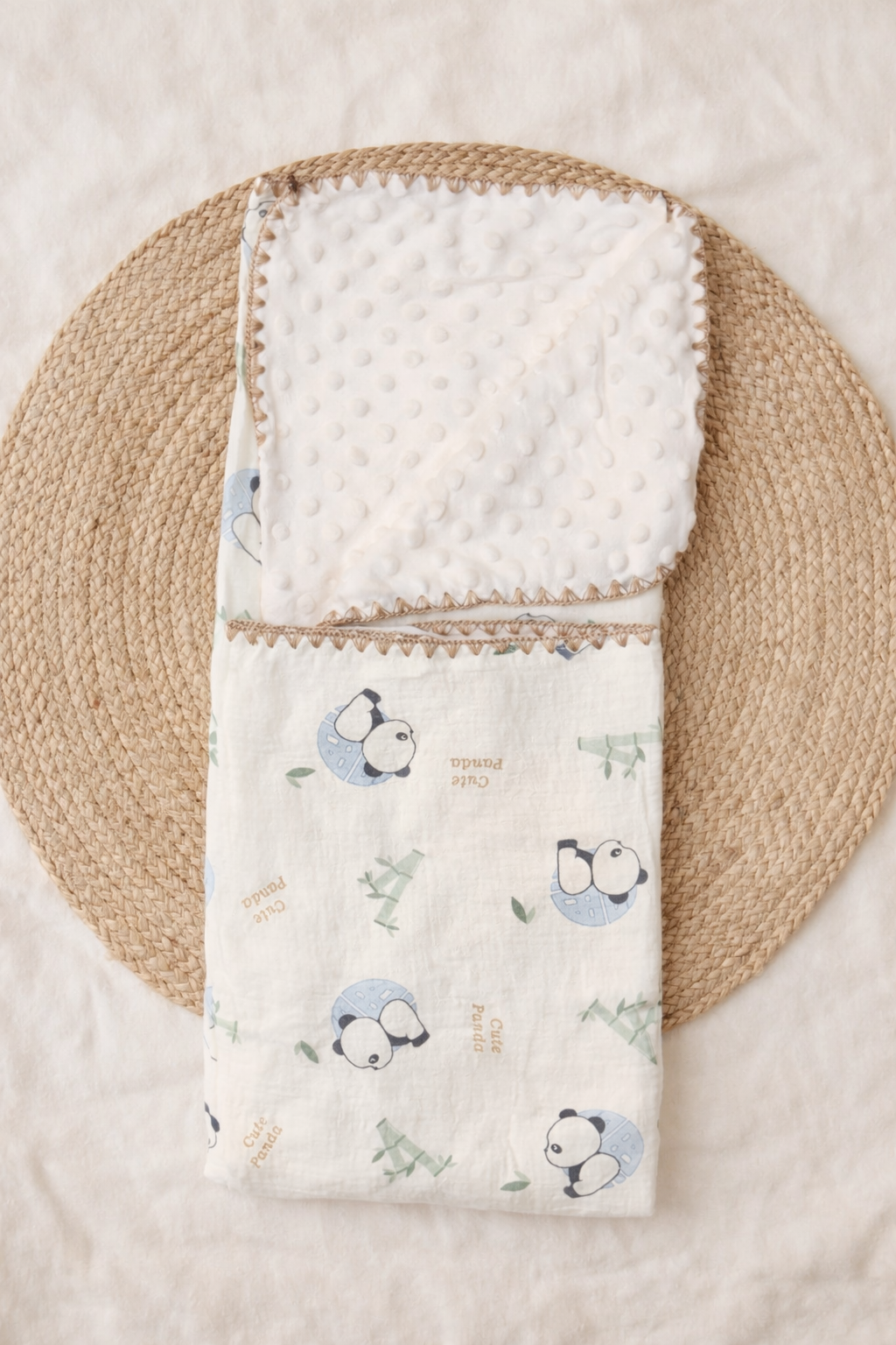 Cute Panda Muslin Bubble Blanket