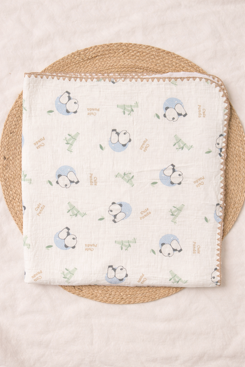 Cute Panda Muslin Bubble Blanket