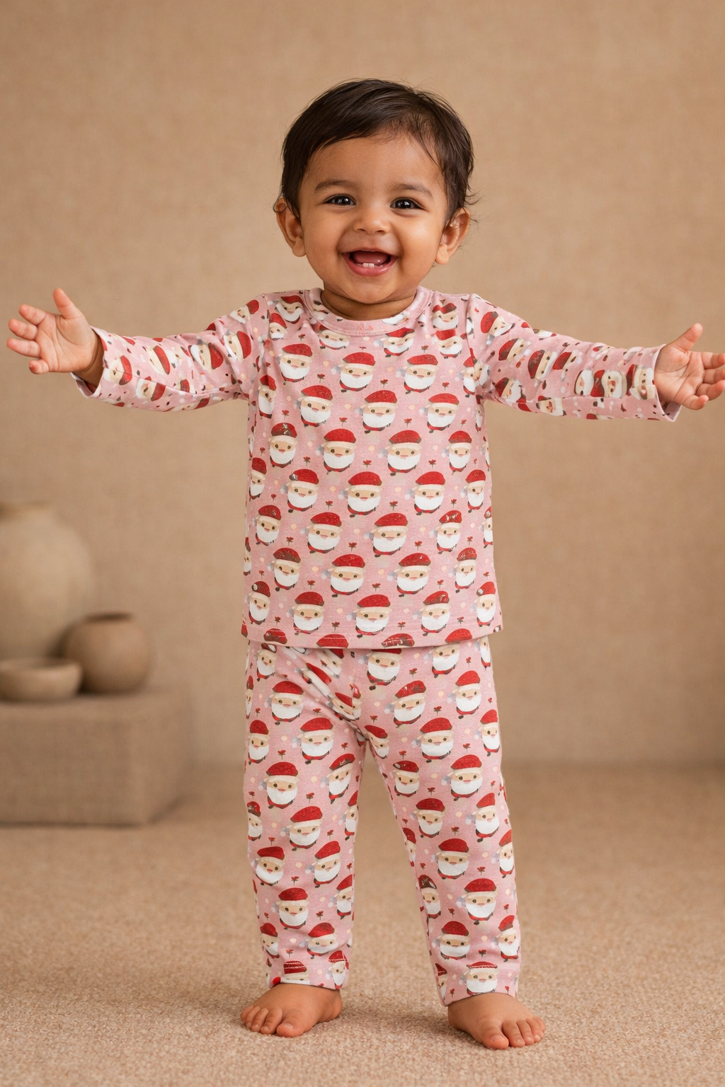 Santa Claus Print Baby Co-ord Set  (6 Months to 5 Years)