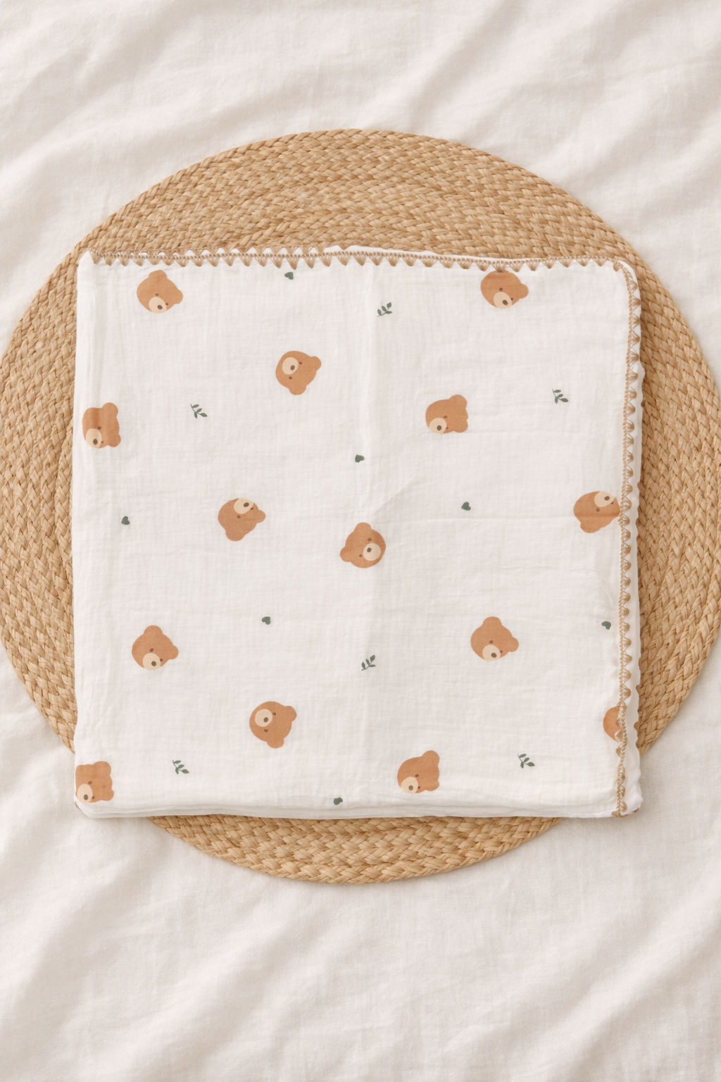 Little Bear Dreams Muslin Bubble Blanket