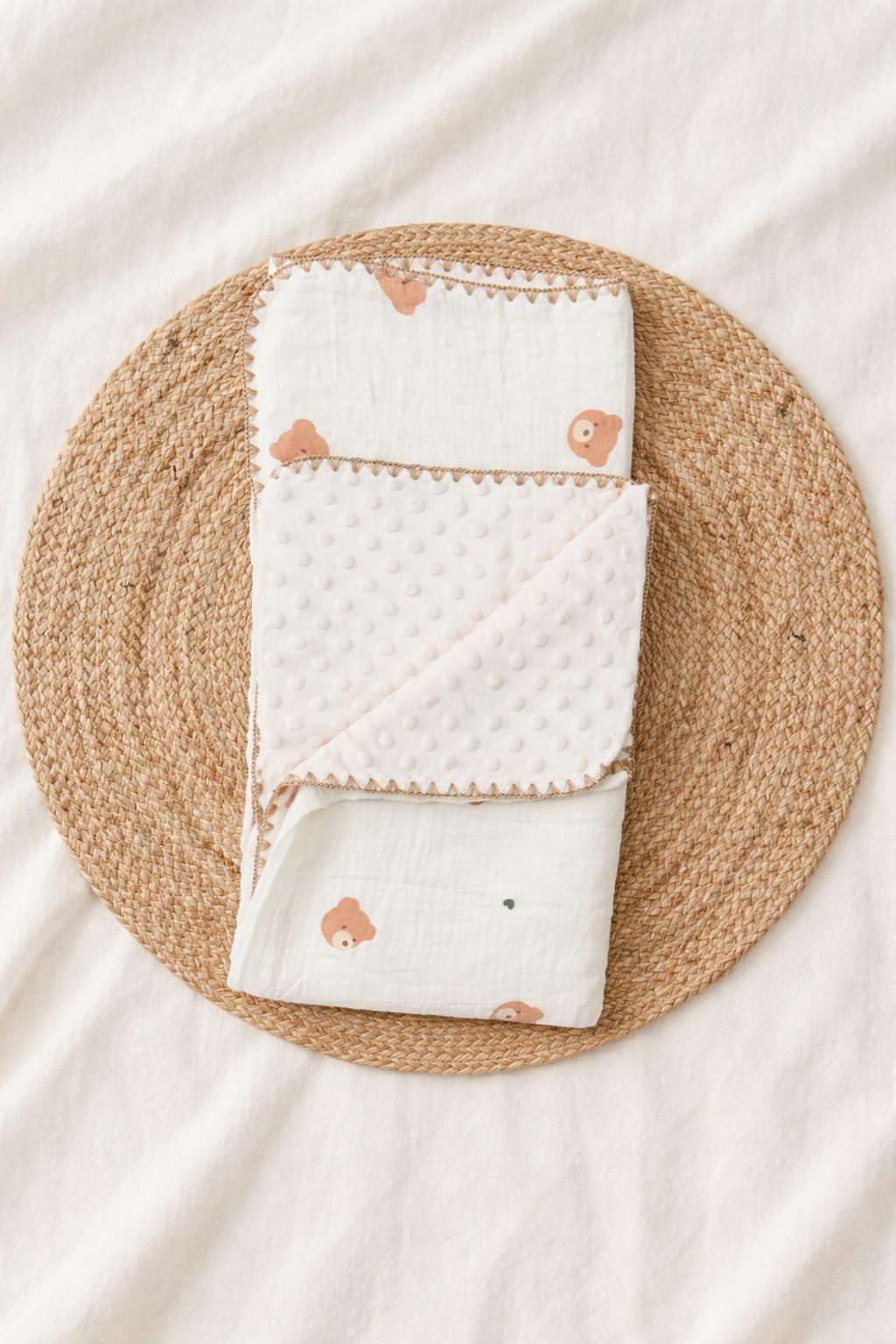 Little Bear Dreams Muslin Bubble Blanket