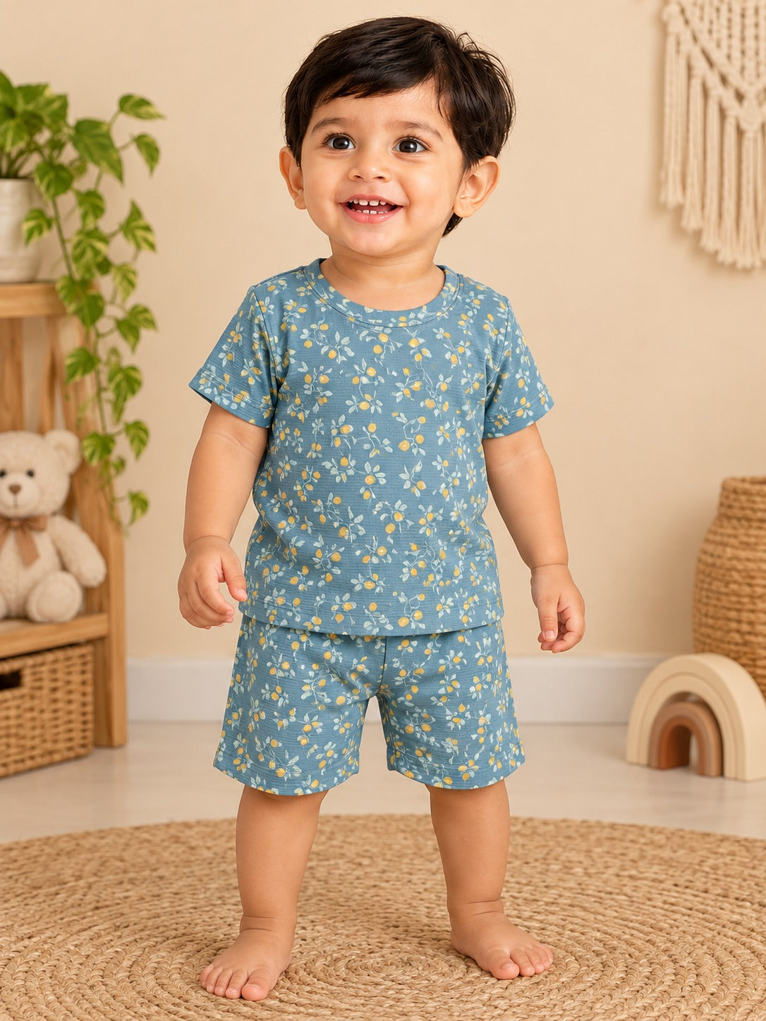 Green Lime Shorts Set
