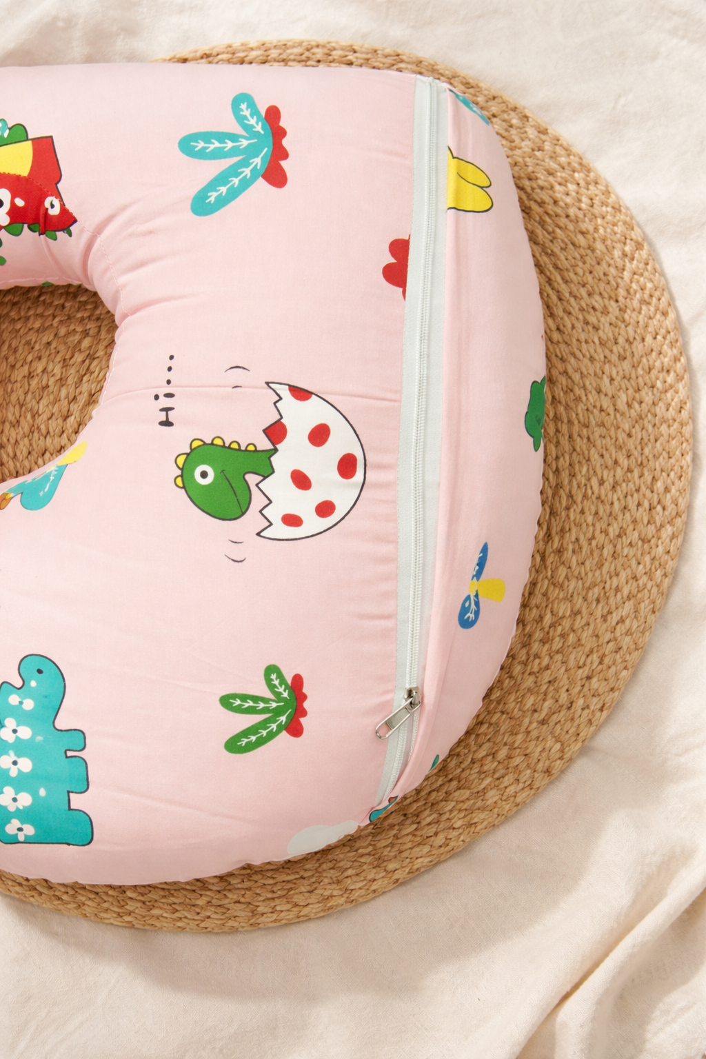 Little Dino Baby Feeding Pillow 🦖🤍