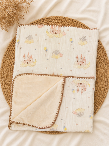 Castle Muslin Coral Blanket