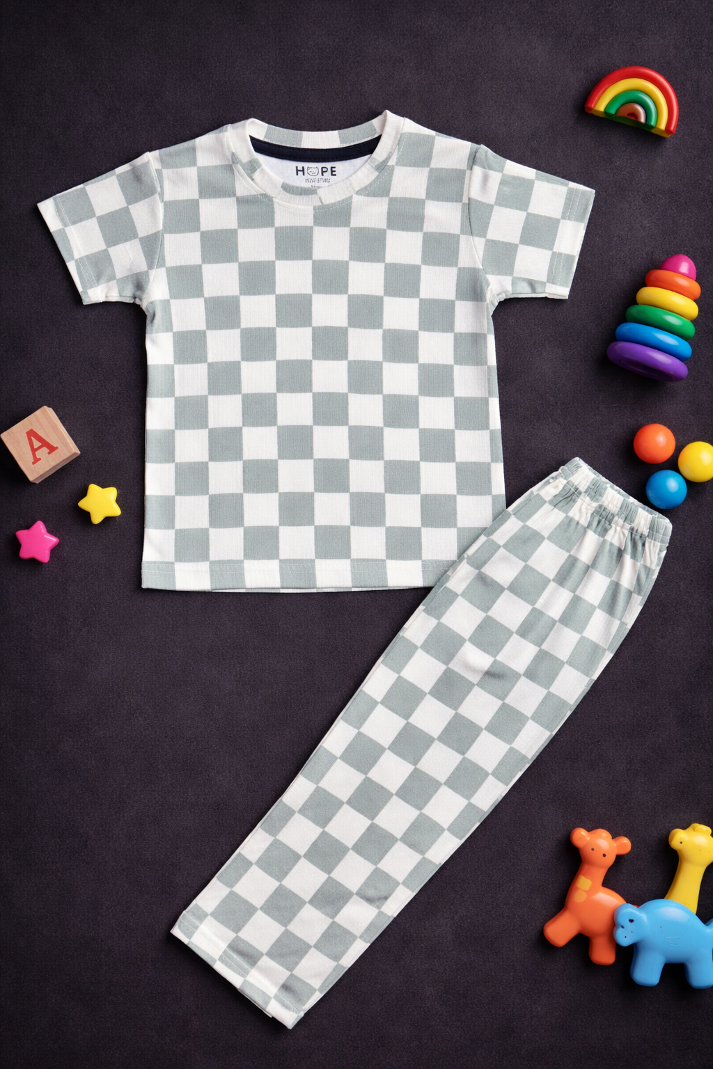 Checker Print Cotton Baby Co-Ord Set (1 to 5 Years)