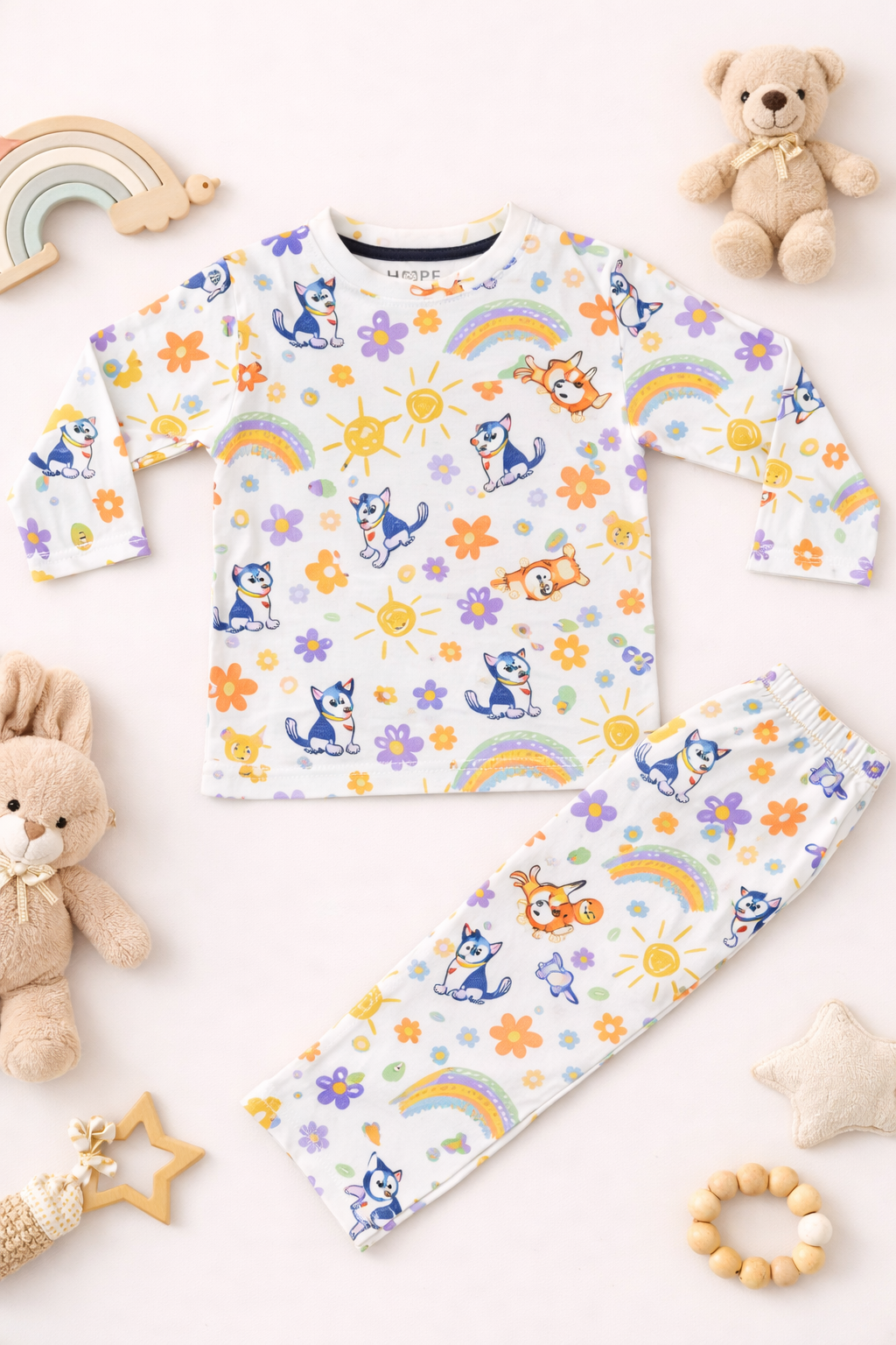 Colorful Fox Print Baby Co-ord Set (6 Months to 5 Years)