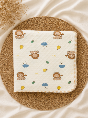Cream Simbha Quilt Receiving Blanket