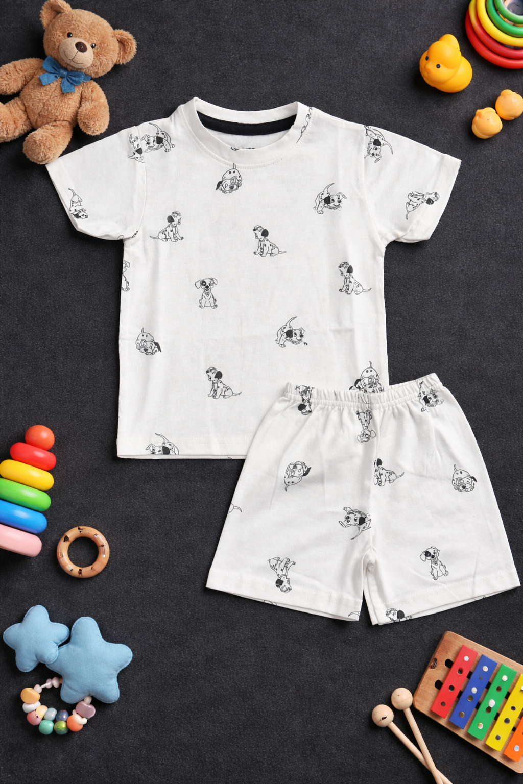 Puppy Print Cotton Baby Co-Ord Set (2 to 4 Years)