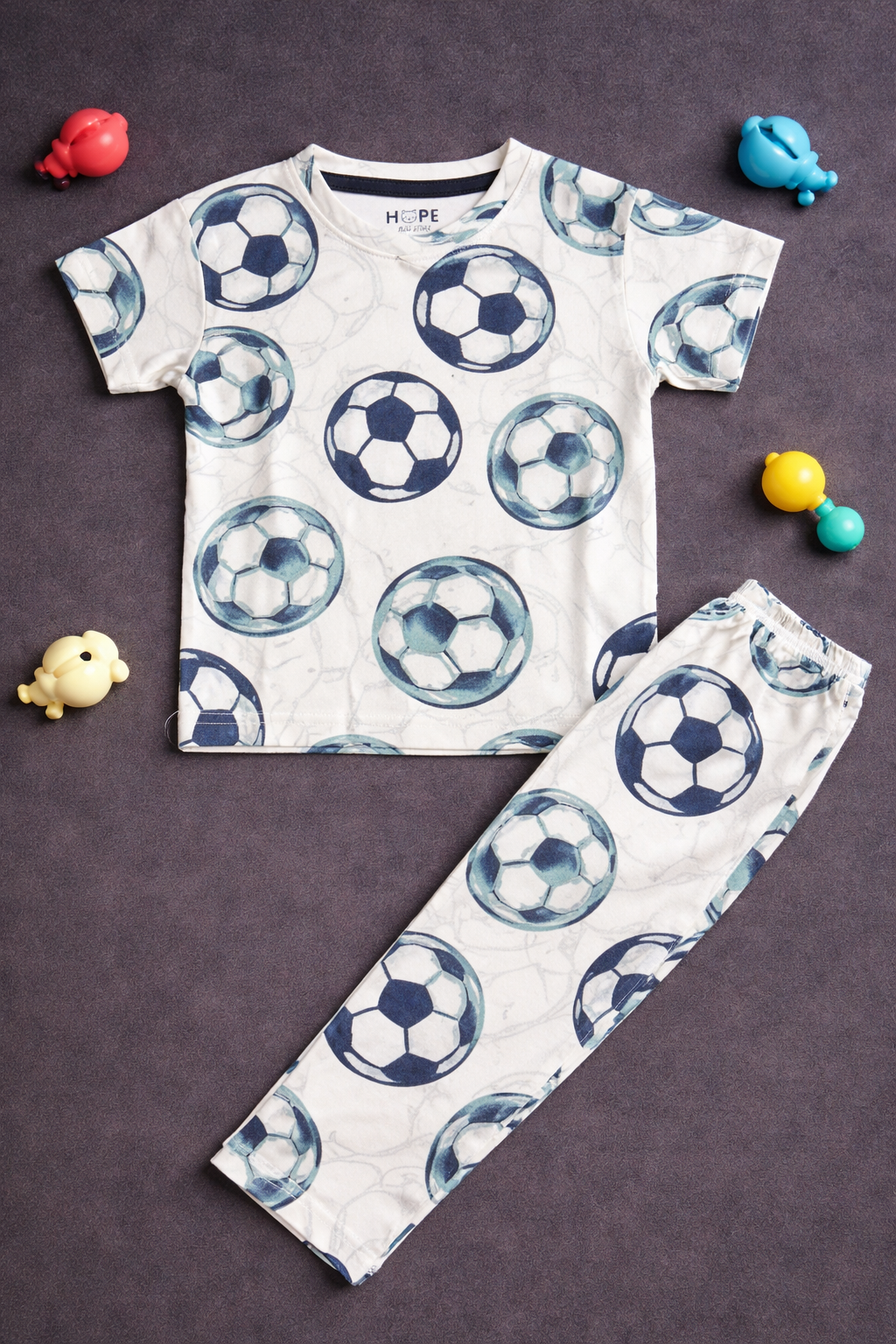 Football Print Cotton Baby Co-Ord Set  (1 to 5 Years)