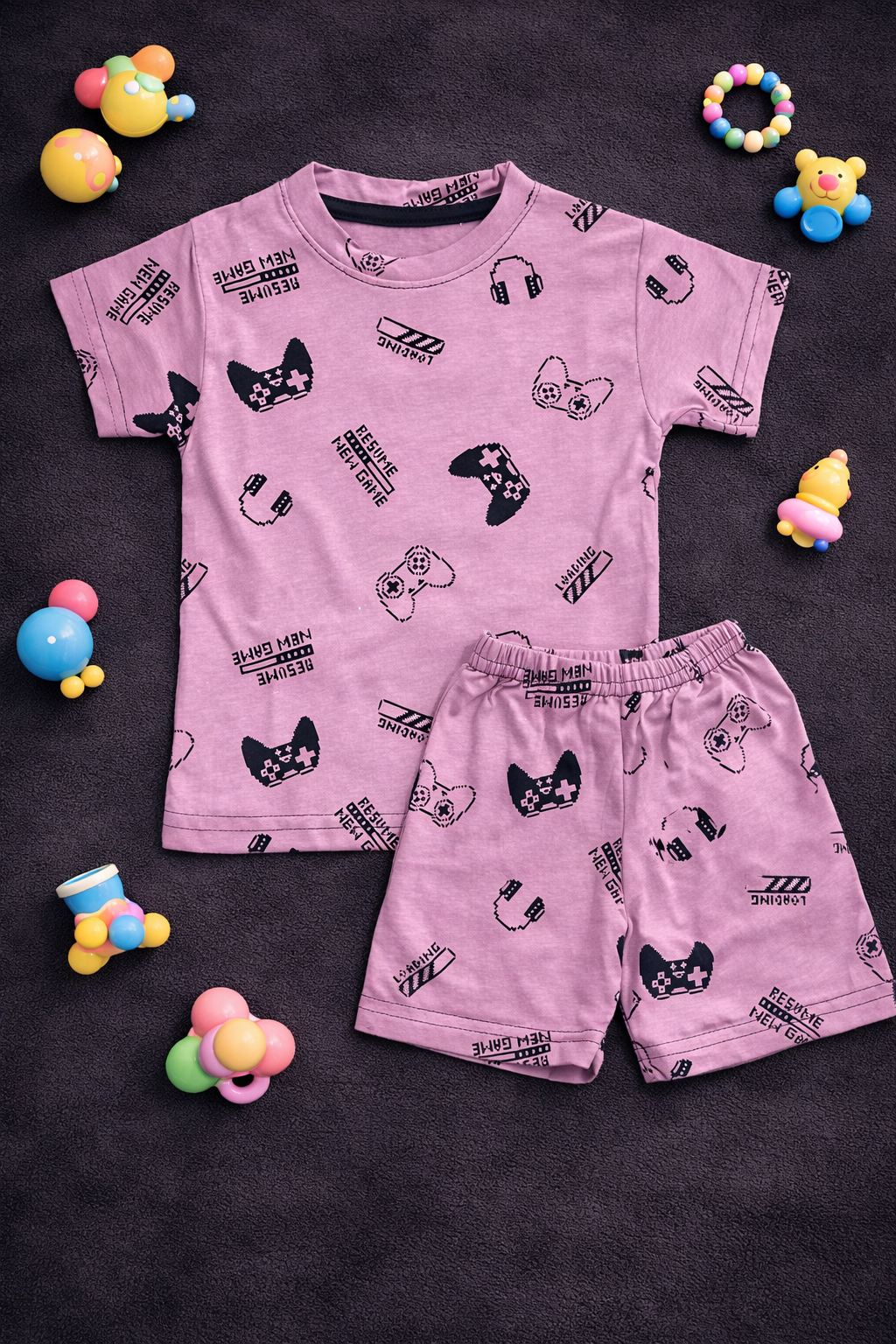 Gaming Vibes Organic Cotton Baby Top & Shorts Set (1 to 5 Years)