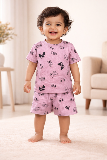 Gaming Vibes Organic Cotton Baby Top & Shorts Set (1 to 5 Years)
