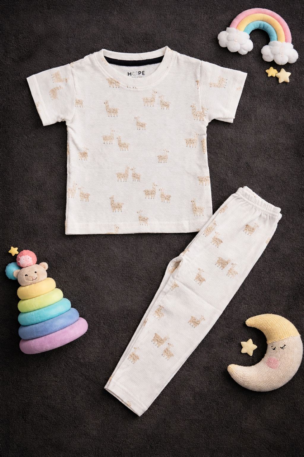 Cream Giraffe Baby Co-Ord Set (6 Months to 3  Years)
