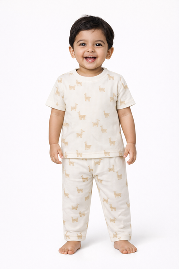 Cream Giraffe Baby Co-Ord Set (6 Months to 3  Years)
