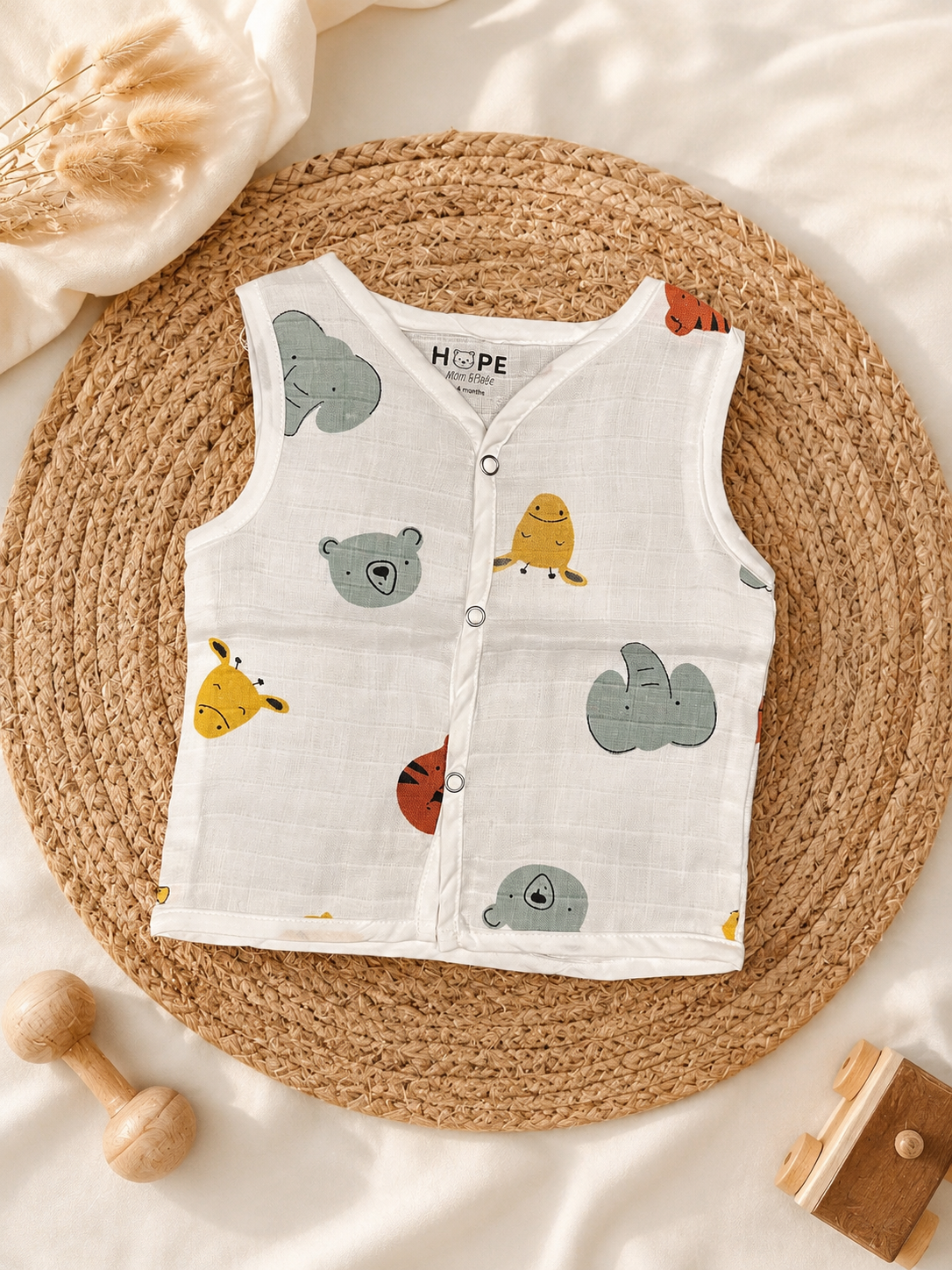 Muslin Sleeveless Jabla | Randomly