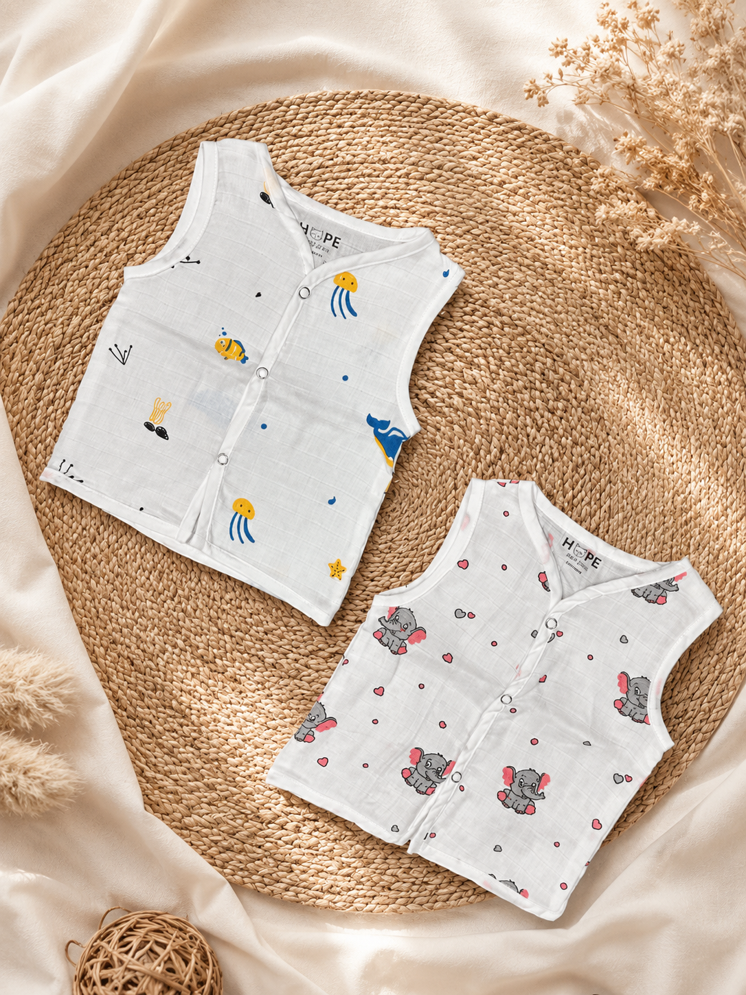 Muslin Sleeveless Jabla |Random Prints
