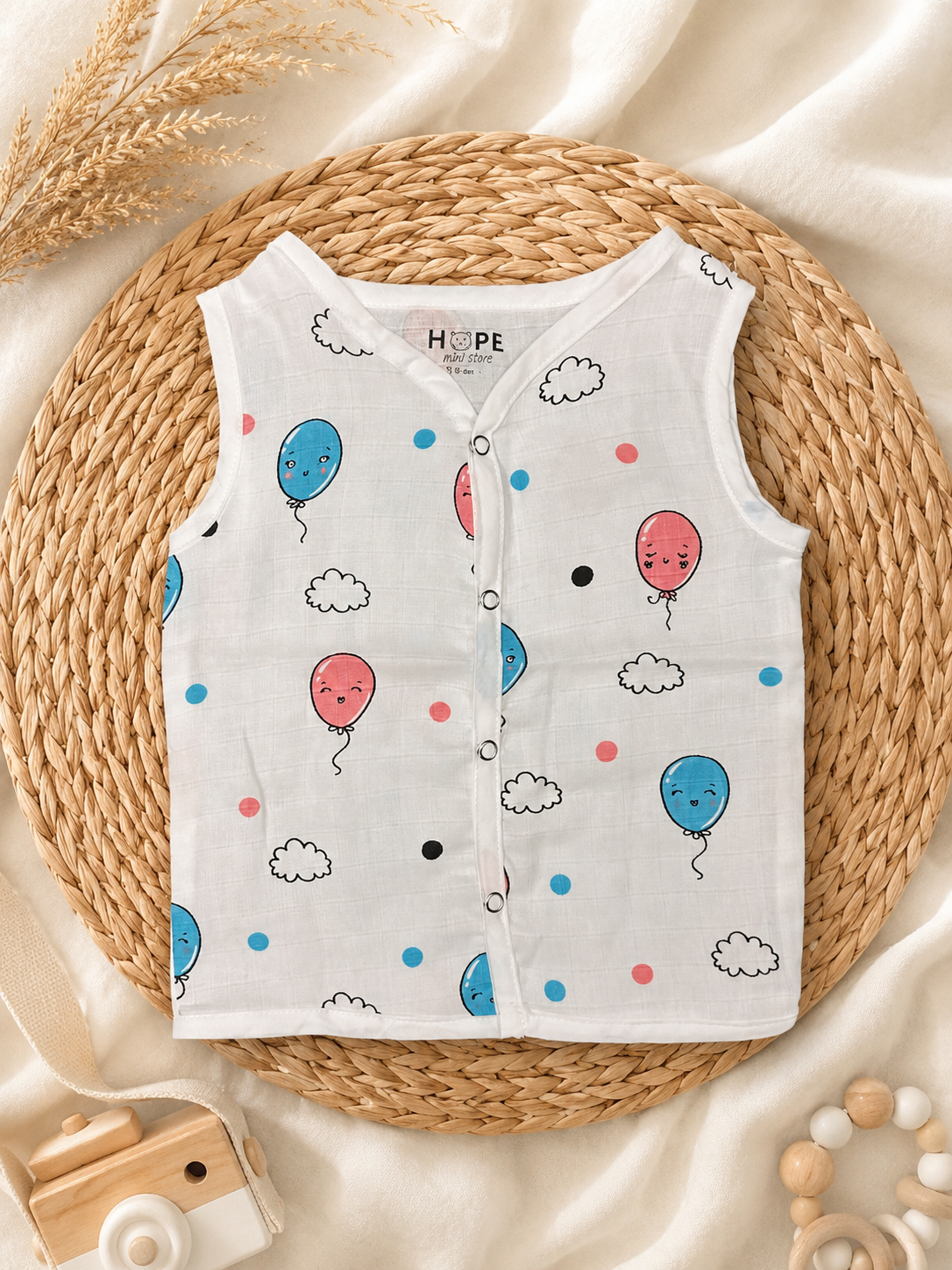 Muslin Sleeveless Jabla |Random Prints